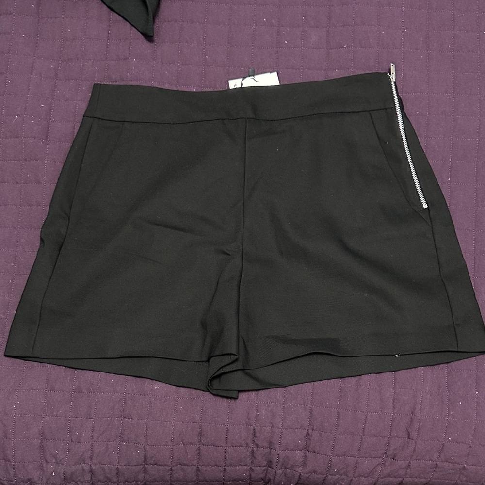 Zara Black High Waist Women's Shorts